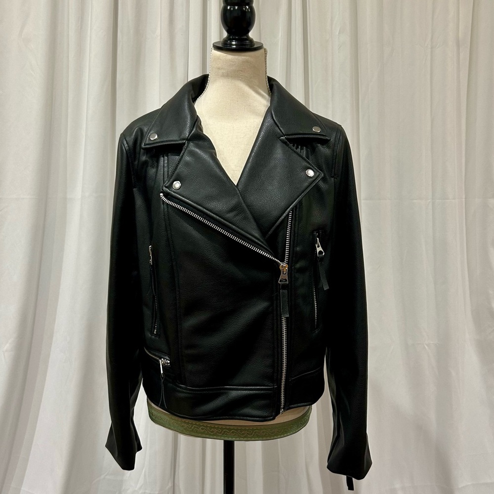 H&M Black Leather Moto Jacket